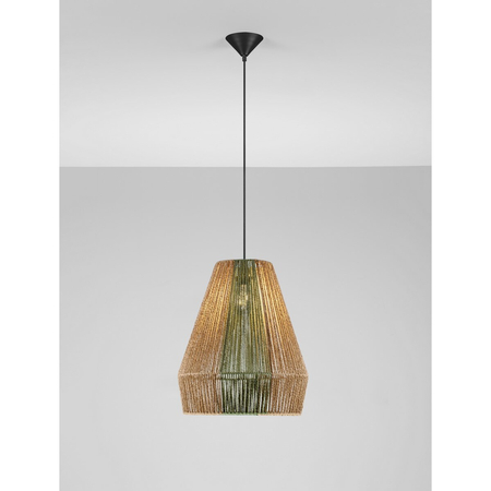 Lampa wisząca Luces Exclusivas GRANIVO LE45348 drewno jasne i ciemne, zielony