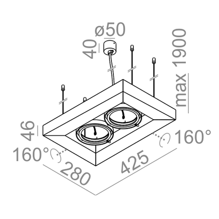 Lampa wisząca AQForm Cadva 111 X 2 Biały Struktura