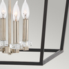 Lampa wisząca / Półplafon Stinson - 4 źródła światła - Czarny / Polerowany nikiel Quintiesse QN-STINSON-4P-L-BK