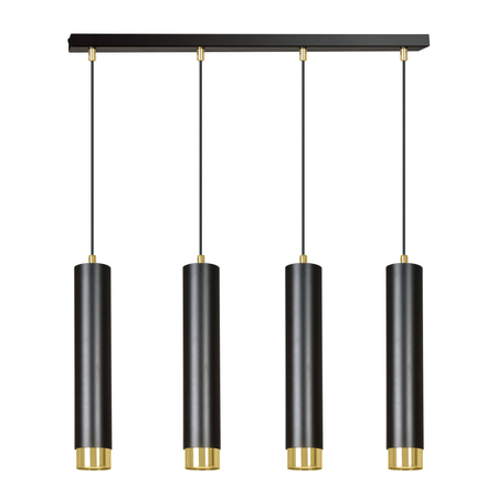 Lampa wisząca KIBO 4 BL/GOLD Emibig 644/4 czarny/złoty