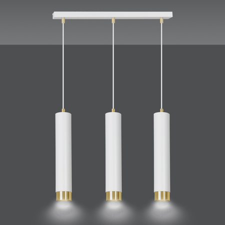 Lampa wisząca KIBO 3 WH/GOLD Emibig 642/3 biały/złoty