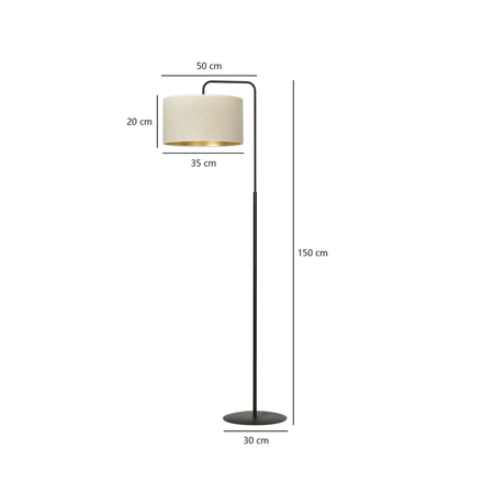 Lampa podłogowa HILDE LP1 BL WHITE Emibig 1052/LP1 biały/czarny