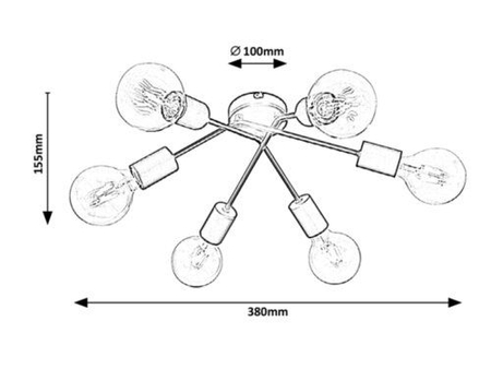 Lampa sufitowa Rabalux Lamar 3990 czarny matowy