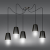 Lampa wisząca LINK 5 BLACK / WHITE Emibig 454/5 biały/czarny