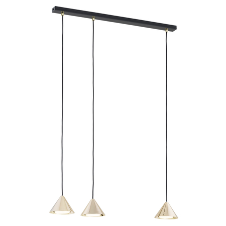 Lampa wisząca ELIT 3 Emibig 1329/3 czarny/złoty