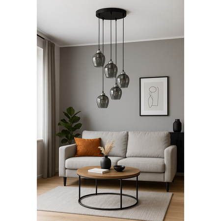 Lampa wisząca Kaja NIRA K-5612 czarny, chrom