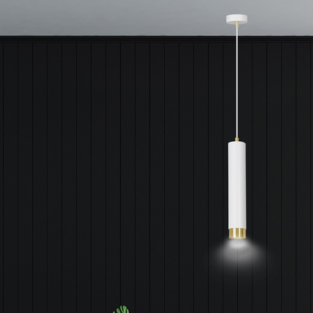 Lampa wisząca KIBO 1 WH/GOLD Emibig 642/1 biały/złoty