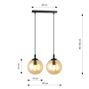 Lampa wisząca COSMO 2 BL MIODOWY Emibig 713/2 czarny/złoty