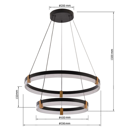 Lampa wisząca Plum 2 LED CCT czarna LP-0407/2P BK