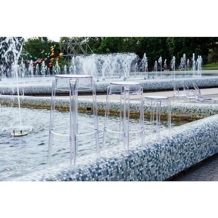 Krzesło barowe CHARLES 76 transparentne - poliwęglan