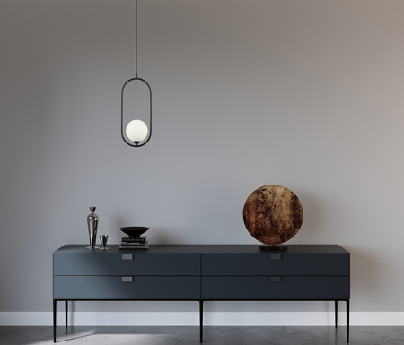 Lampa wisząca Italux Lupus PND-3965-1-BK Czarny, biały