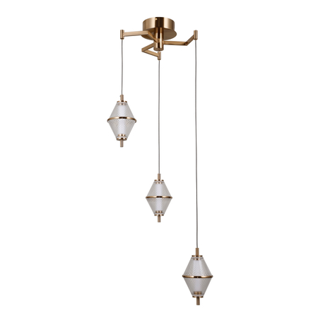 Lampa wisząca Italux Fuente PND-34395-3-HBR Złoty