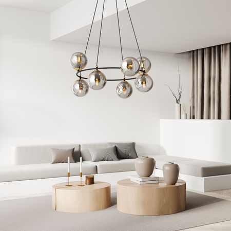 Lampa wisząca AZURA 8 Emibig 1294/8 czarny/złoty