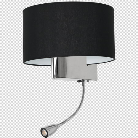 Milagro Kinkiet CASINO BLACK/CHROME 1xE27 + 1W LED ML6378 Czerń / Chrom