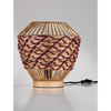Lampa wisząca Luces Exclusivas LOMVERO LE45356 drewno jasne i ciemne, czerwony