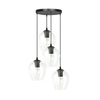 Lampa wisząca ISTAR 4 BL PREMIUM TRANSPARENT Emibig 679/4PREM czarny