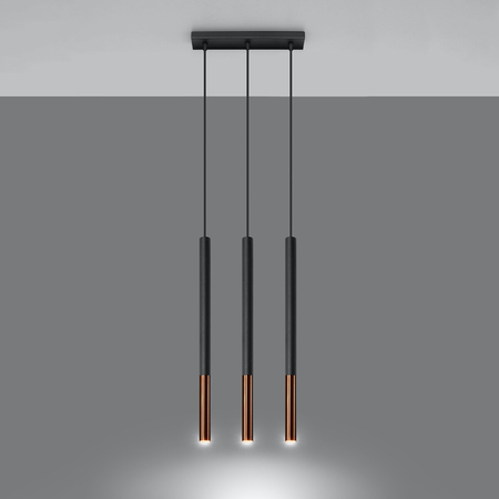 Sollux Lighting Lampa wisząca MOZAICA 3L czarny/miedź SL.0889