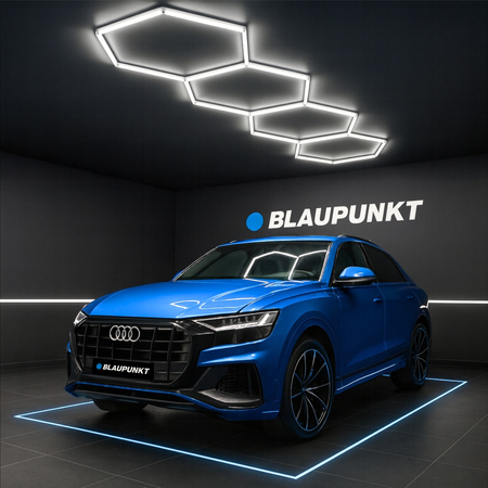 Lampa LED Hexagon Blaupunkt 151W geometryczny panel sufitowy led 4000K CRI90 w kształcie plasta miodu