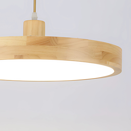 Lampa wisząca Abigali Woody 18W drewniana okrągła