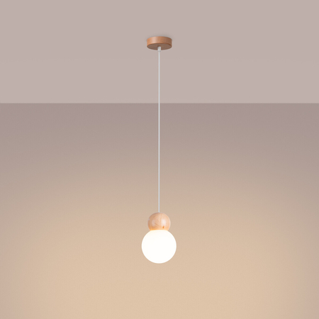 Sollux Lighting Lampa wisząca PEKKA 3P biała/naturalne drewno SL.1391