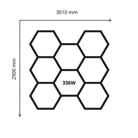 Lampa LED Hexagon Blaupunkt 336W geometryczny panel sufitowy led 4000K CRI90 w kształcie plasta miodu