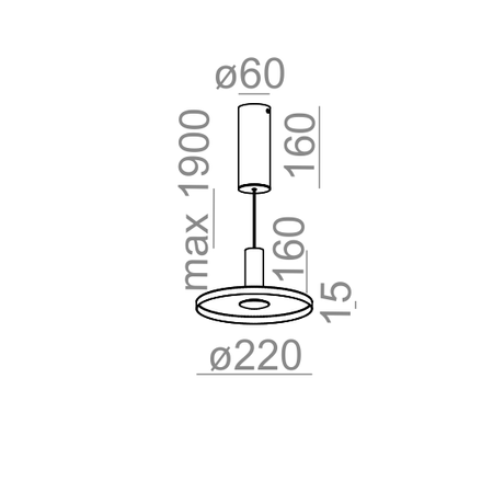 Lampa wisząca AQForm Morph Flat LED Czarny Struktura