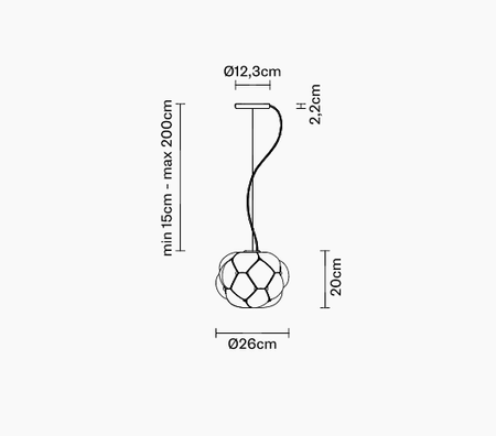 Lampa wisząca Fabbian F21A0371 Cloudy Ø 26 E27