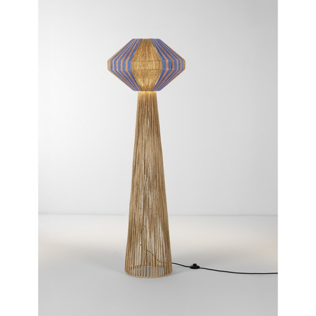Lampa podłogowa Luces Exclusivas TEVANDO LE45353 drewno jasne i ciemne, niebieski