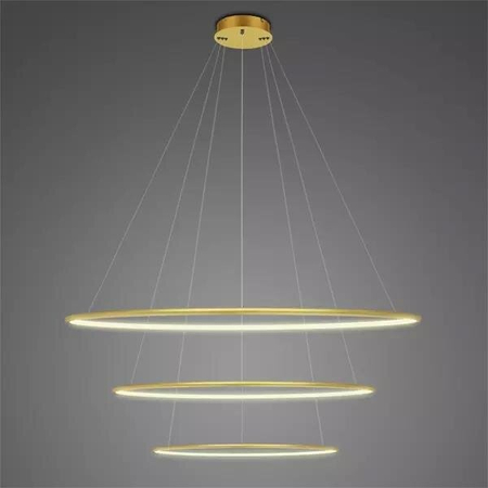 Lampa wisząca Ledowe Okręgi No.3 150cm 3k ściemnialna złota
