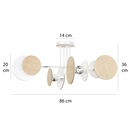 Lampa sufitowa ZITA 4 WHITE Emibig 174/4 biały