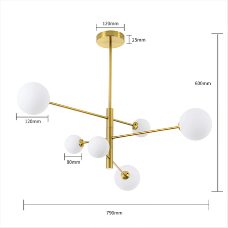 Lampa wisząca Dorado 6xG9 złota LP-002/6P