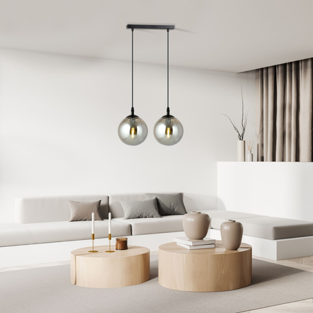 Lampa wisząca COSMO 2 BL GRAFIT Emibig 712/2 czarny