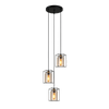 Lampa wisząca Italux PND-78901-3A-BK+AMB Kalula