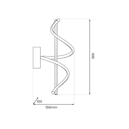Milagro Kinkiet TWIST 12W LED ML1058 CZARNY