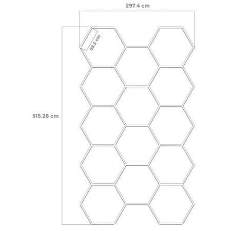 Modułowy system oświetleniowy autogamma HEXAGON LED 297 x 515 cm 3500K aluminium