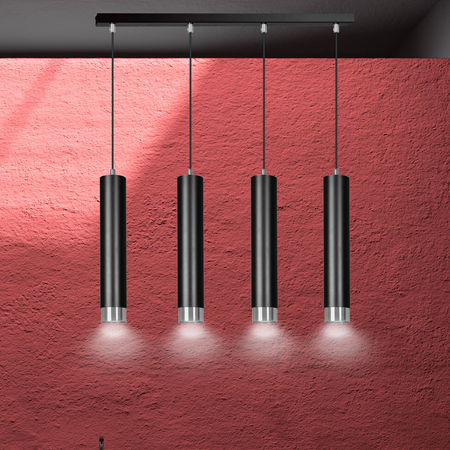 Lampa wisząca KIBO 4 BL/CHROME Emibig 643/4 czarny/chrom