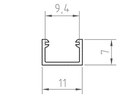 Profil LED Greenie P4-2 1M czarny lakierowany