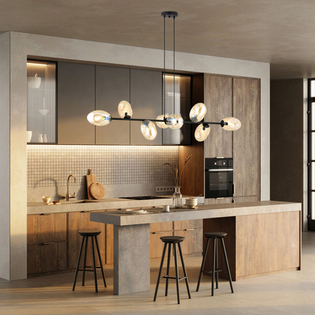 Lampa wisząca PANDORA 8 Emibig 1264/8 czarny/złoty