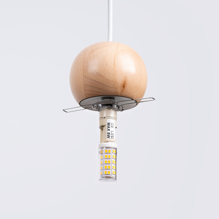 Sollux Lighting Lampa wisząca PEKKA 3P biała/naturalne drewno SL.1391