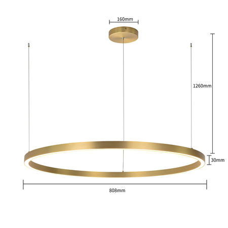 Lampa wisząca Midway duża 1xLED złota LP-033/1P L GD