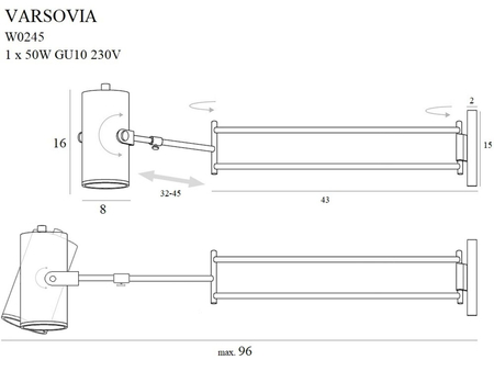 Kinkiet Maxlight W0245 mosiądz