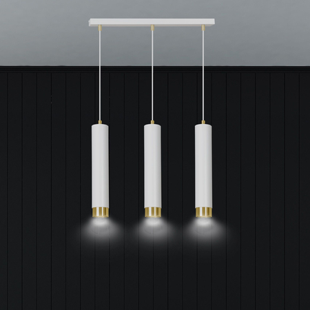 Lampa wisząca KIBO 3 WH/GOLD Emibig 642/3 biały/złoty