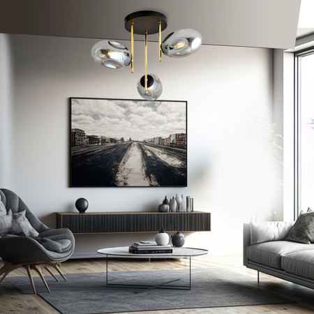 Lampa sufitowa ARGO 3 Emibig 1274/3 czarny/złoty