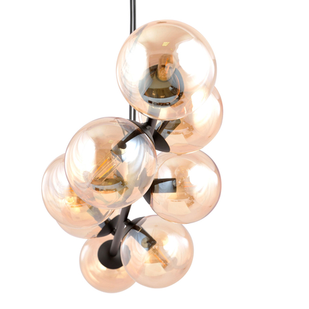 Lampa wisząca ROSSI 8 BL MIODOWY Emibig 876/8 czarny/złoty