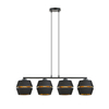Lampa wisząca PIANO 4 Emibig 1183/4 czarny/złoty