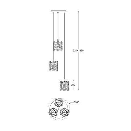 Lampa wisząca Zuma Line P0509-03D-B5AC Froze
