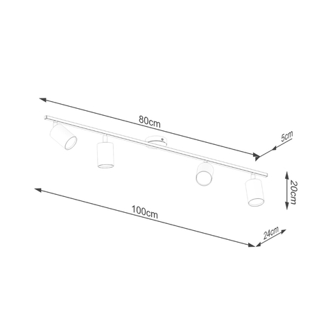 Sollux Lighting Plafon LEMMI 4L czarny SL.1168
