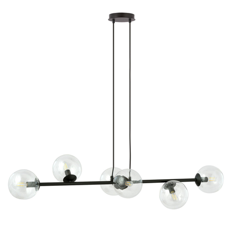 Lampa wisząca ROSSI 6 BL TRANSPARENT Emibig 874/6 czarny