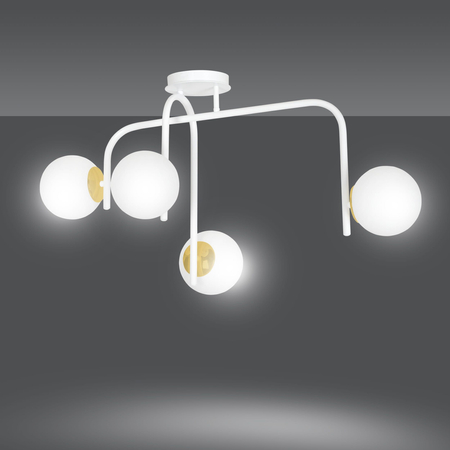 Lampa sufitowa RAGNAR 4B WHITE GOLD Emibig 1033/4B biały/złoty