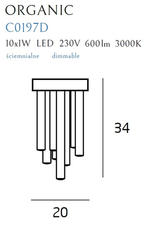 Plafon Maxlight C0197D złoty